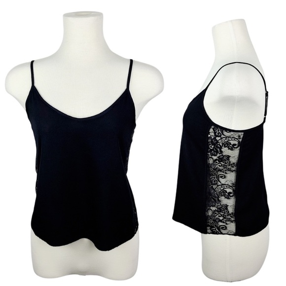 Black Cami Aritzia Tank with lace slides - Picture 1 of 6